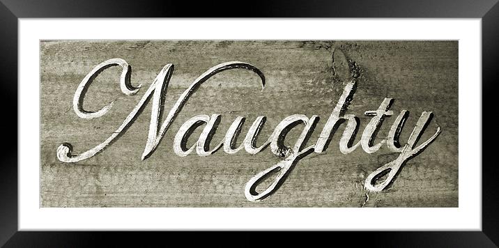 Naughty Framed Mounted Print by Heather Newton