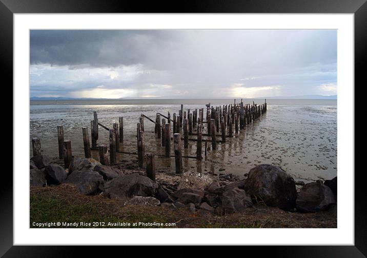 Delapidated jetty NZ Framed Mounted Print by Mandy Rice