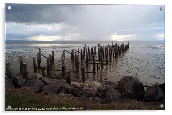 Delapidated jetty NZ Acrylic by Mandy Rice