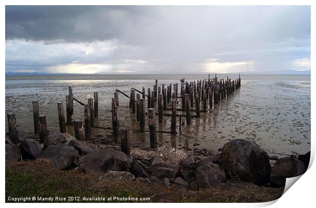 Delapidated jetty NZ Print by Mandy Rice