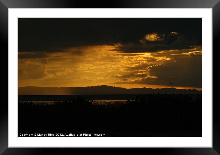 Sunset in Thames Framed Mounted Print by Mandy Rice
