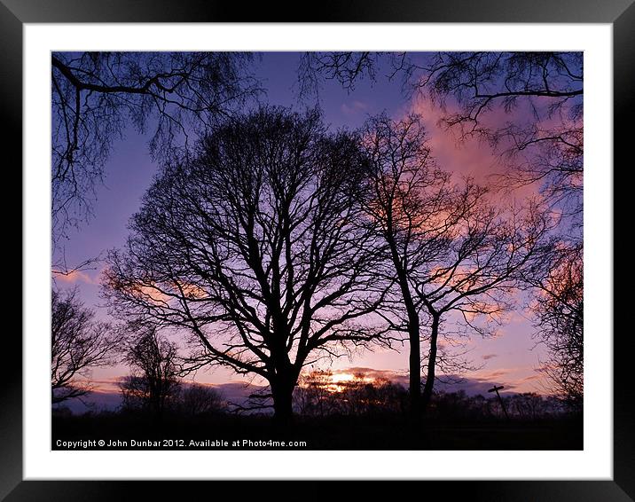 Woodlands Edge Sunset Framed Mounted Print by John Dunbar