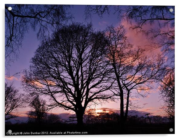 Woodlands Edge Sunset Acrylic by John Dunbar