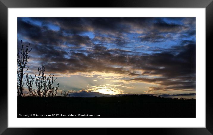 November sunset Framed Mounted Print by Andy dean