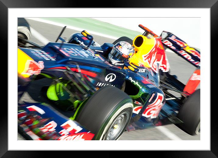 Sebastian Vettel - 2012 - Catalunya Framed Mounted Print by SEAN RAMSELL