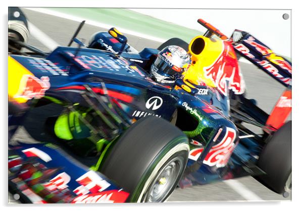 Sebastian Vettel - 2012 - Catalunya Acrylic by SEAN RAMSELL