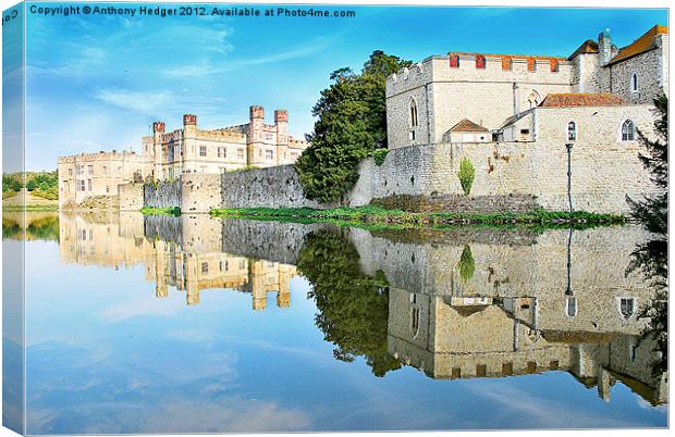 Reflections from Leeds Castle Canvas Print by Anthony Hedger
