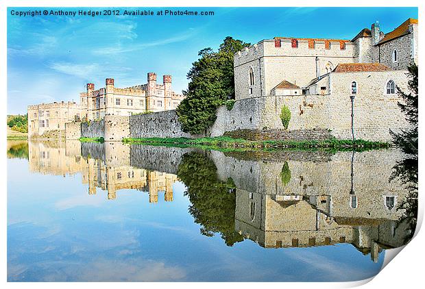 Reflections from Leeds Castle Print by Anthony Hedger