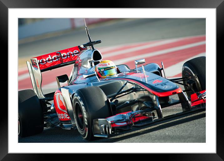 Lewis Hamilton 2012 Spain Framed Mounted Print by SEAN RAMSELL