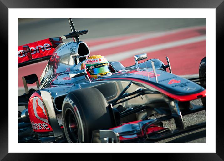 Lewis hamilton Catalunya - 2012 Framed Mounted Print by SEAN RAMSELL