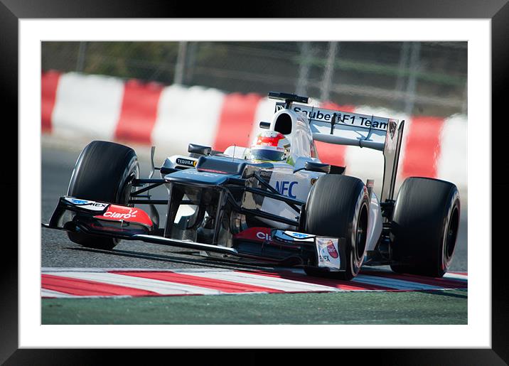 Sergio Pérez - 2012 - Sauber F1 Framed Mounted Print by SEAN RAMSELL