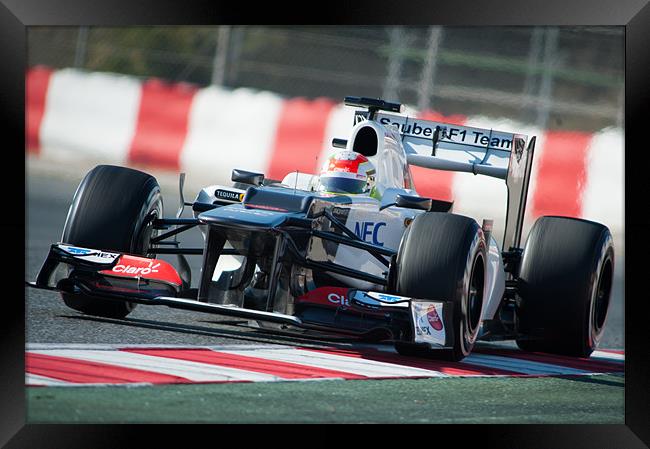Sergio Pérez - 2012 - Sauber F1 Framed Print by SEAN RAMSELL