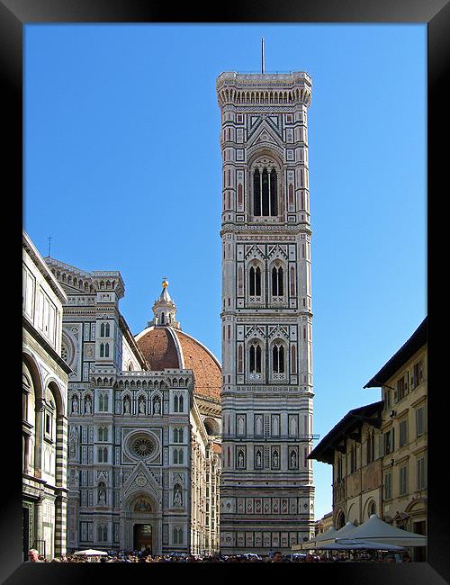 Campanile Tower and Duomo Framed Print by Tom Gomez