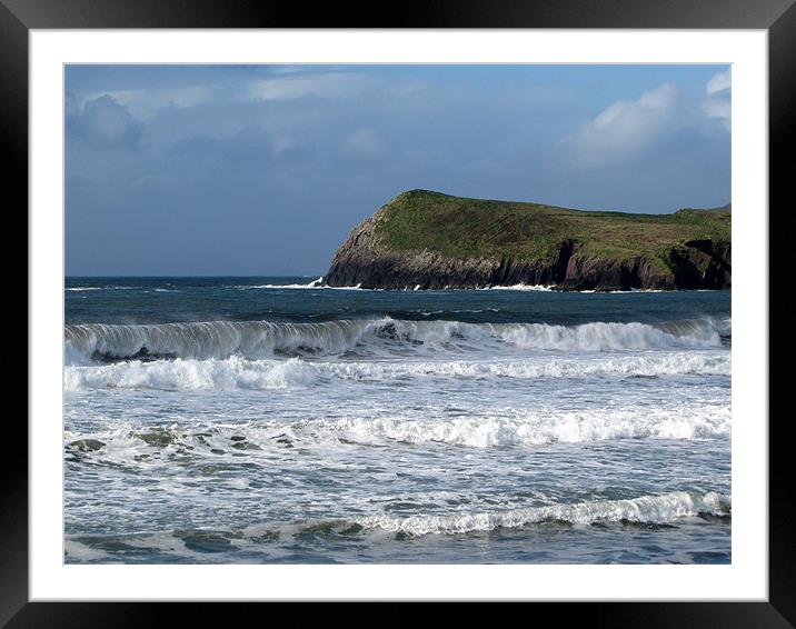 Waves... Framed Mounted Print by barbara walsh