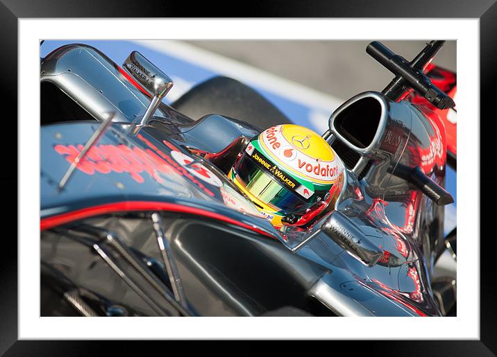 Lewis Hamilton - 2012 - Framed Mounted Print by SEAN RAMSELL