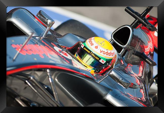 Lewis Hamilton - 2012 - Framed Print by SEAN RAMSELL