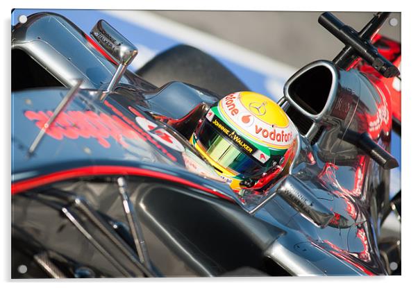 Lewis Hamilton - 2012 - Acrylic by SEAN RAMSELL