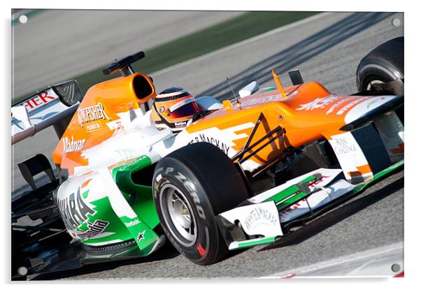 Nico Hulkenberg - Force India - 2012 Acrylic by SEAN RAMSELL
