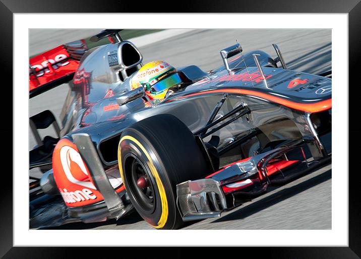 Lewis Hamilton 2012 McLaren Framed Mounted Print by SEAN RAMSELL