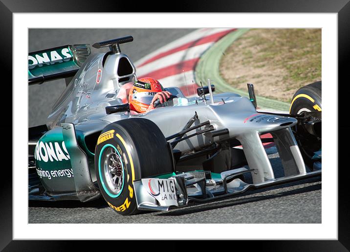 Michael Schumacher 2012 spain Framed Mounted Print by SEAN RAMSELL