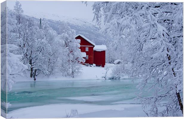 Norway In Winter Canvas Print by stephanie eleftheriou