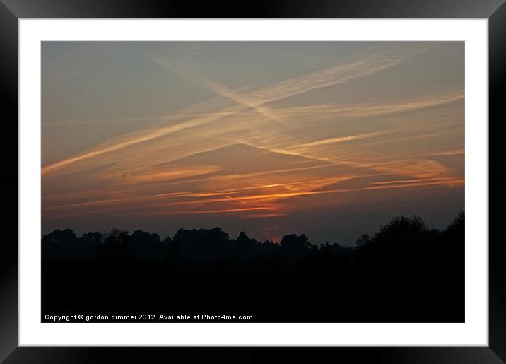 Contrails over New Forest Framed Mounted Print by Gordon Dimmer