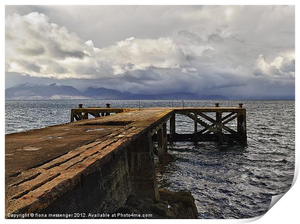 Portencross view to Arran Print by Fiona Messenger