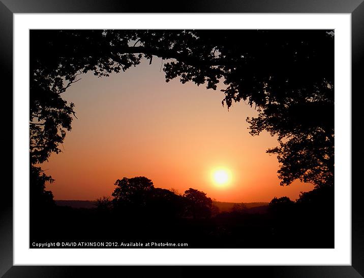 FRAMED SUNSET Framed Mounted Print by David Atkinson