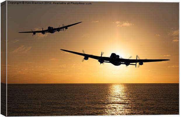 Lancaster Bombers at Sunset Canvas Print by Oxon Images