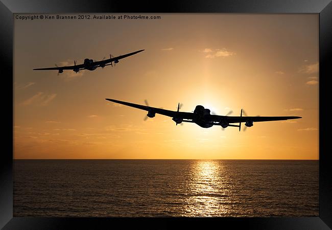 Lancaster Bombers at Sunset Framed Print by Oxon Images