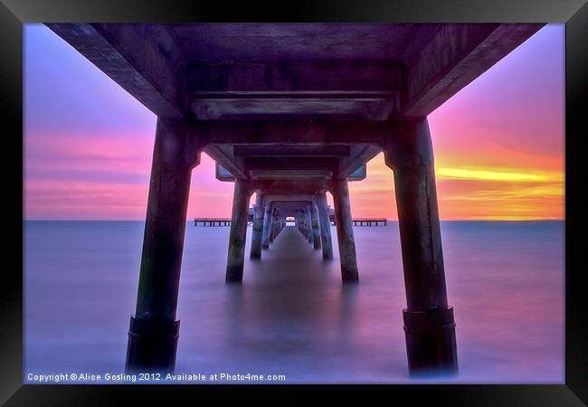 Deal Pier Sunrise Framed Print by Alice Gosling