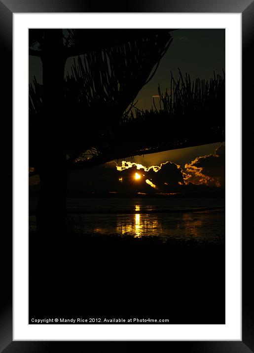 Sunset in Thames NZ Framed Mounted Print by Mandy Rice