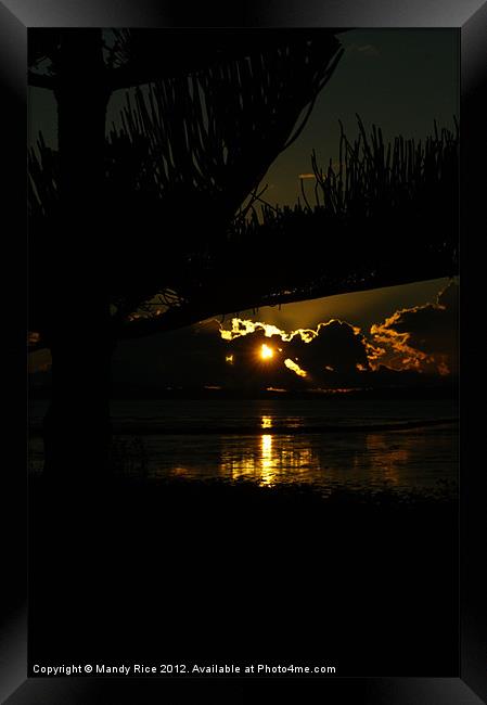 Sunset in Thames NZ Framed Print by Mandy Rice