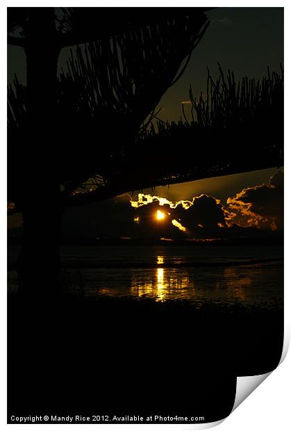 Sunset in Thames NZ Print by Mandy Rice