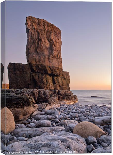 Portland Bill Stack Canvas Print by Chris Frost