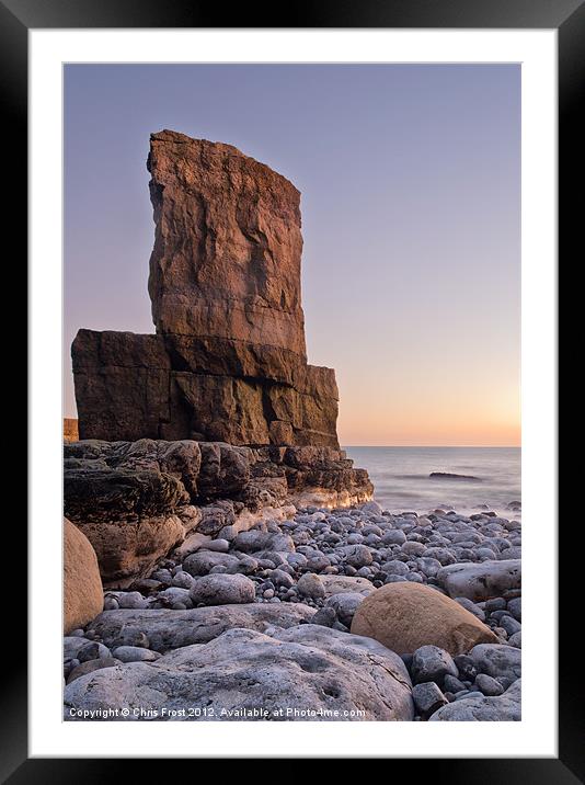 Portland Bill Stack Framed Mounted Print by Chris Frost