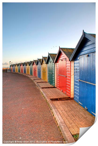 Dawlish beach huts Print by Andy dean