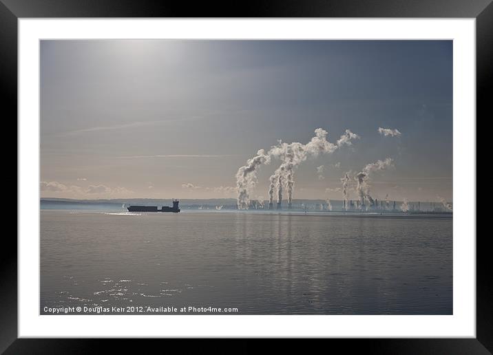 Grangemouth Refinery, River Forth Framed Mounted Print by Douglas Kerr