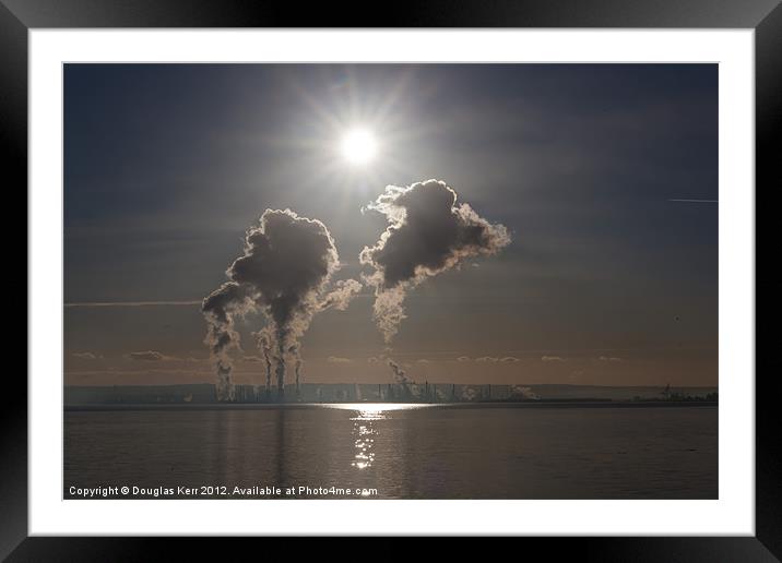 Sunlight on Grangemouth Oil Refinery Framed Mounted Print by Douglas Kerr