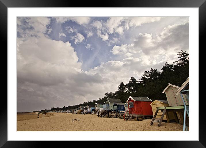Wells Beach Huts Framed Mounted Print by Paul Macro