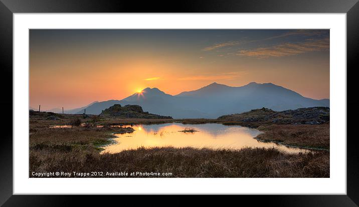 Siabod bog lake - Panoramic Framed Mounted Print by Rory Trappe