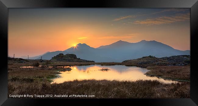 Siabod bog lake - Panoramic Framed Print by Rory Trappe