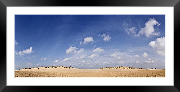 Wells Beach Panoramic Framed Mounted Print by Paul Macro