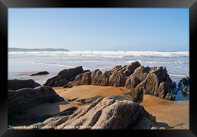 Woolacombe Rocks Framed Print by Joanne Crockford