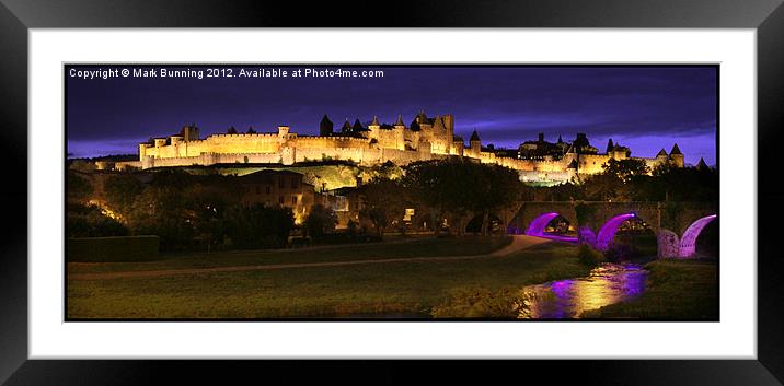 Carcassonne By Night Framed Mounted Print by Mark Bunning
