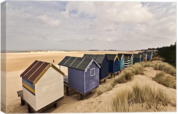 Wells Beach Huts from Behind Canvas Print by Paul Macro