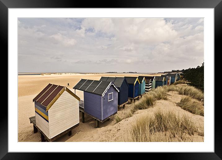 Wells Beach Huts from Behind Framed Mounted Print by Paul Macro