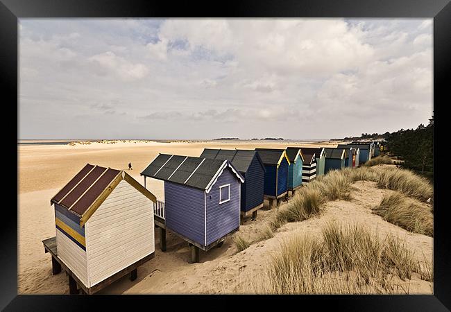 Wells Beach Huts from Behind Framed Print by Paul Macro