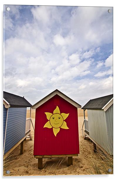 Sunny Beach Hut at Wells Acrylic by Paul Macro