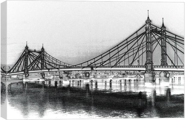 Albert Bridge London Canvas Print by David Pyatt